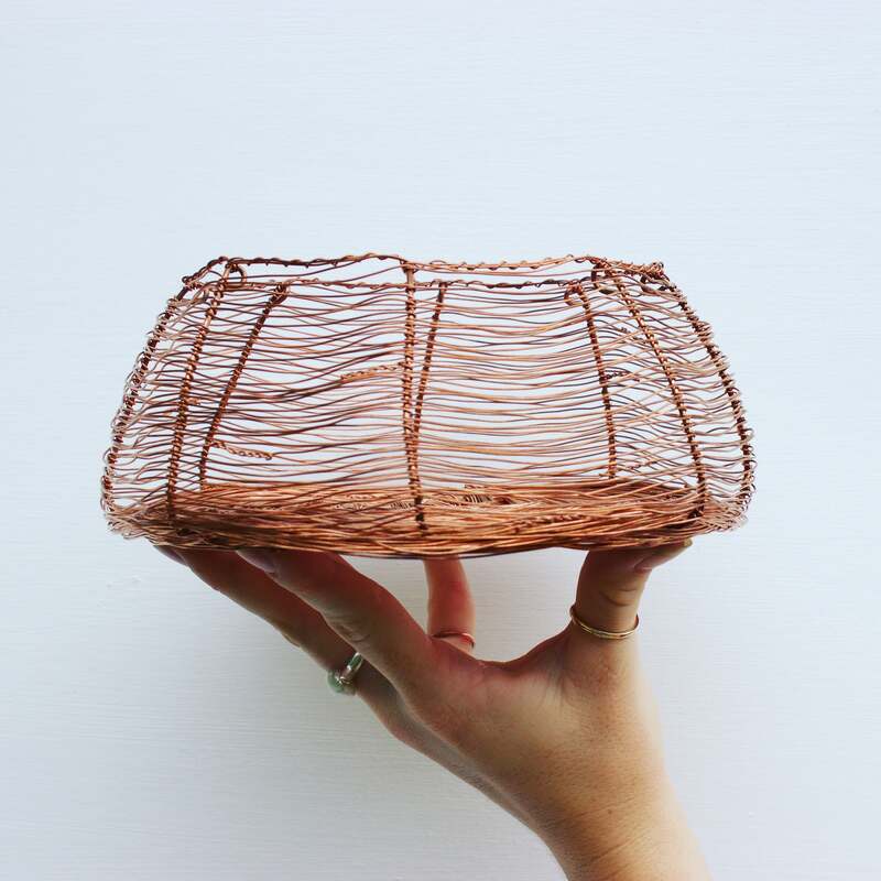 Unique home decor - copper basket