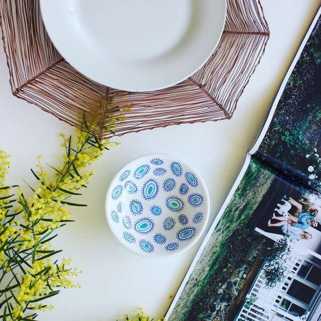 Boho dinnerware pieces - handcrafted copper plates