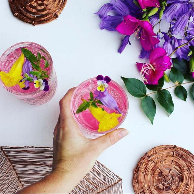 Summer fruit smoothies served upon bespoke copper coasters