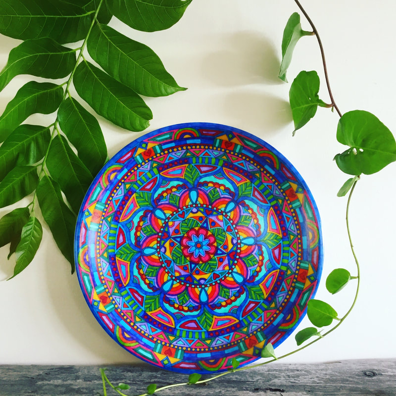 Eco-friendly Moroccan plate surrounded by beautiful greenery