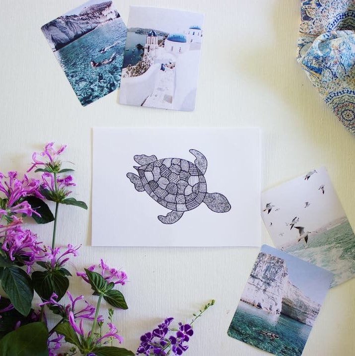 World Oceans Day gift cards - turtle